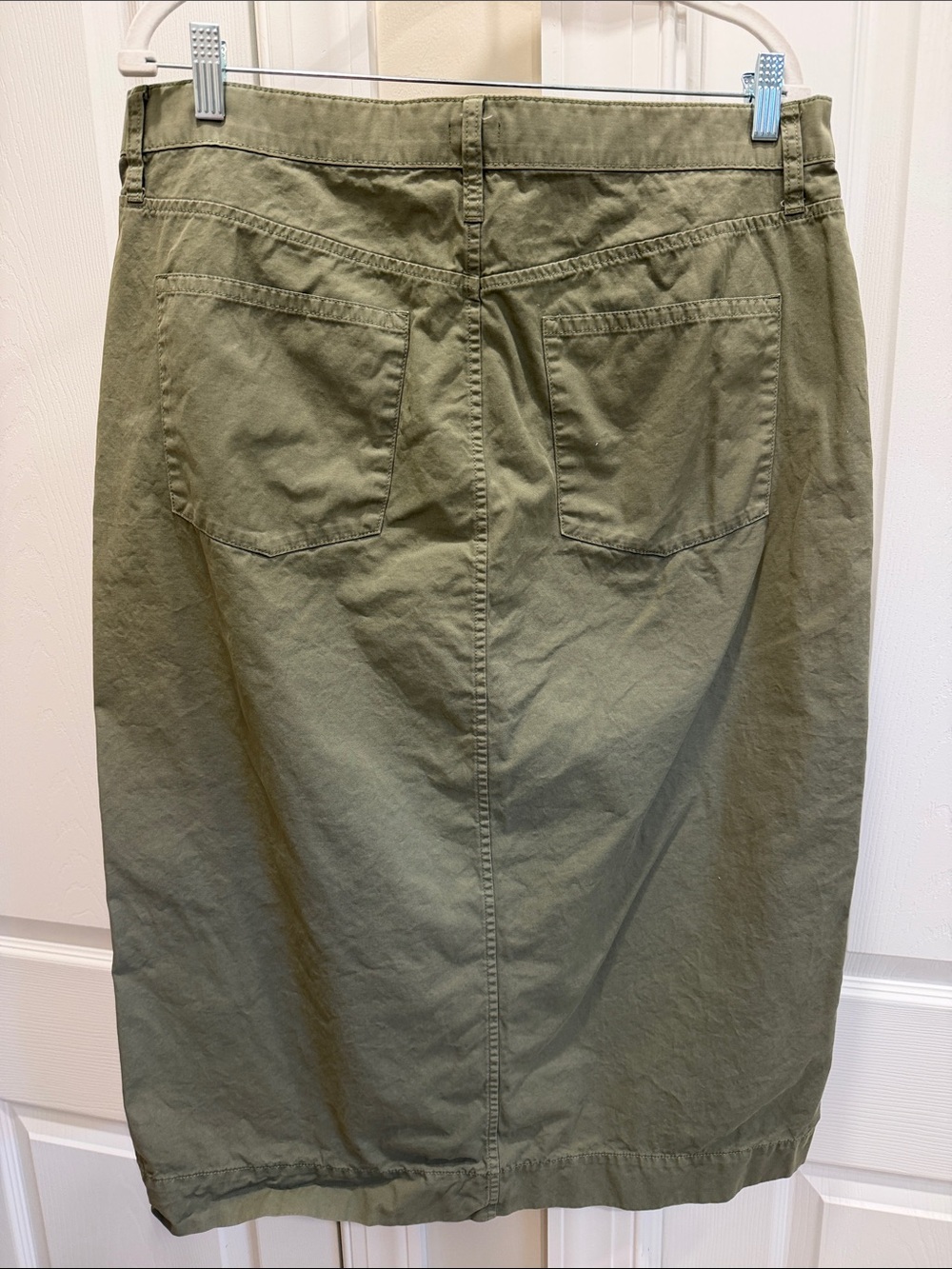 J. Crew olive green cotton chino skirt, size 31 / 12 - Picture 3 of 8